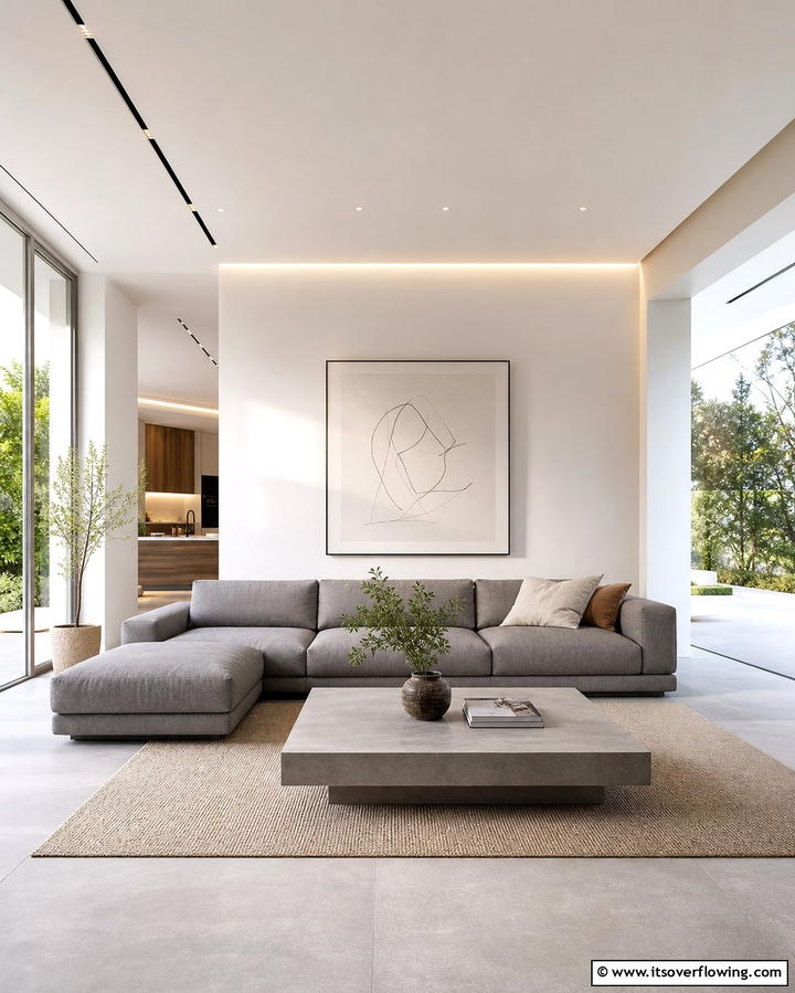 Highlighting Minimalist Decor - 25 Grey Sectional Living Room Ideas for Modern Homes