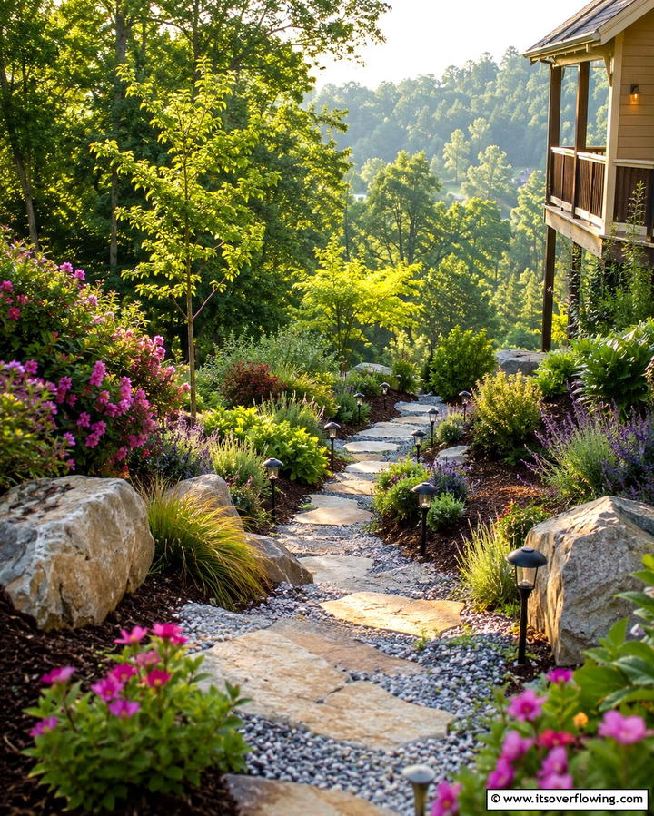 Hillside Pathways - 25 Down Sloped Backyard Ideas for a Unique Outdoor Space