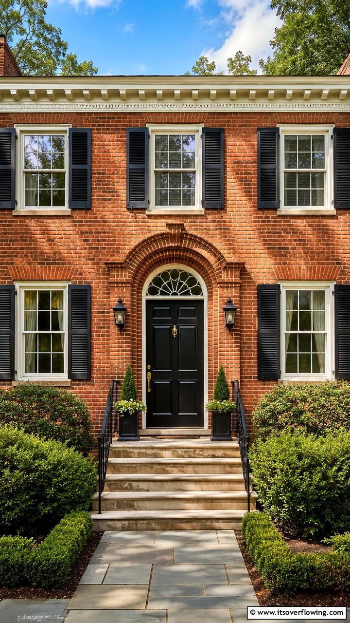 Historic Brick Surround - 30 Colonial Front Door Ideas to Enhance Your Home’s Charm