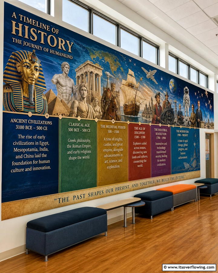 Historical Timeline Mural - 21 Creative School Mural Ideas to Inspire Students