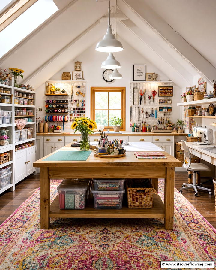 Hobby and Craft Room - 25 Creative Attic Room Ideas for Cozy Spaces