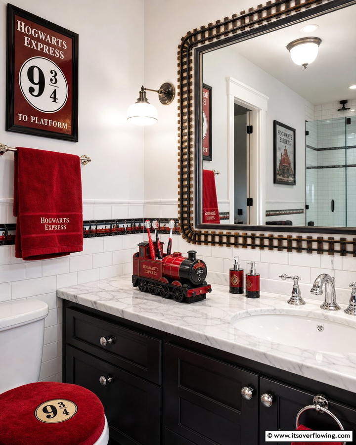 Hogwarts Express Toothbrush Holder - 20 Harry Potter Bathroom Ideas for Magical Spaces