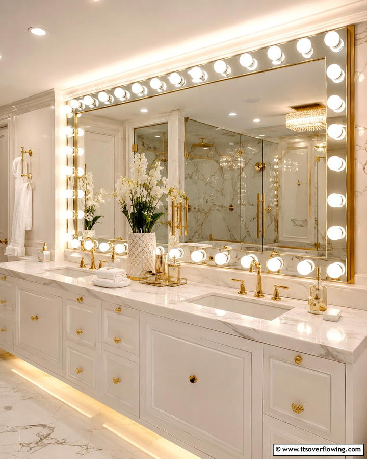 Hollywood Style Bulbs for Glamorous Lighting - 25 Bathroom Lighting Ideas Over Mirror for Perfect Illumination