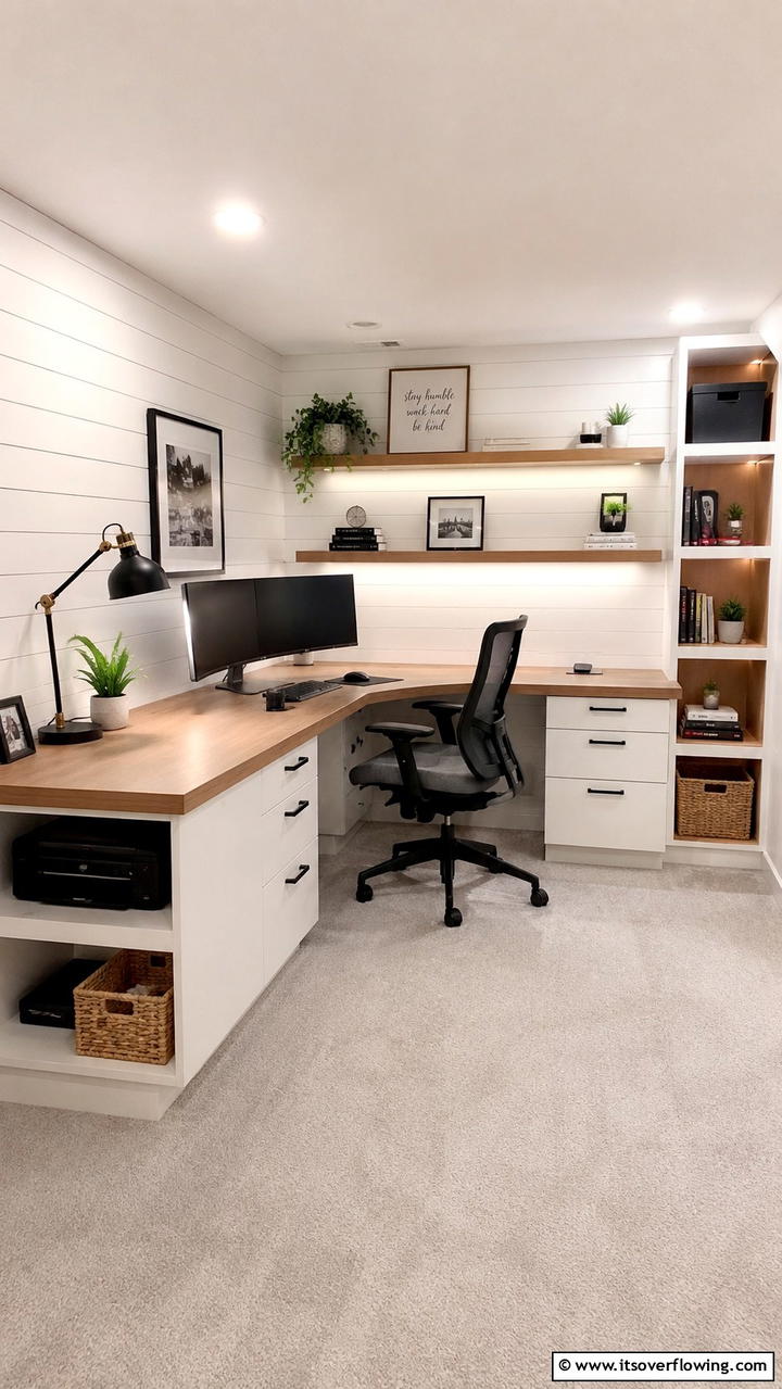 Home Office Desk Setup - 30 Basement Furniture Ideas for Functional Living Spaces