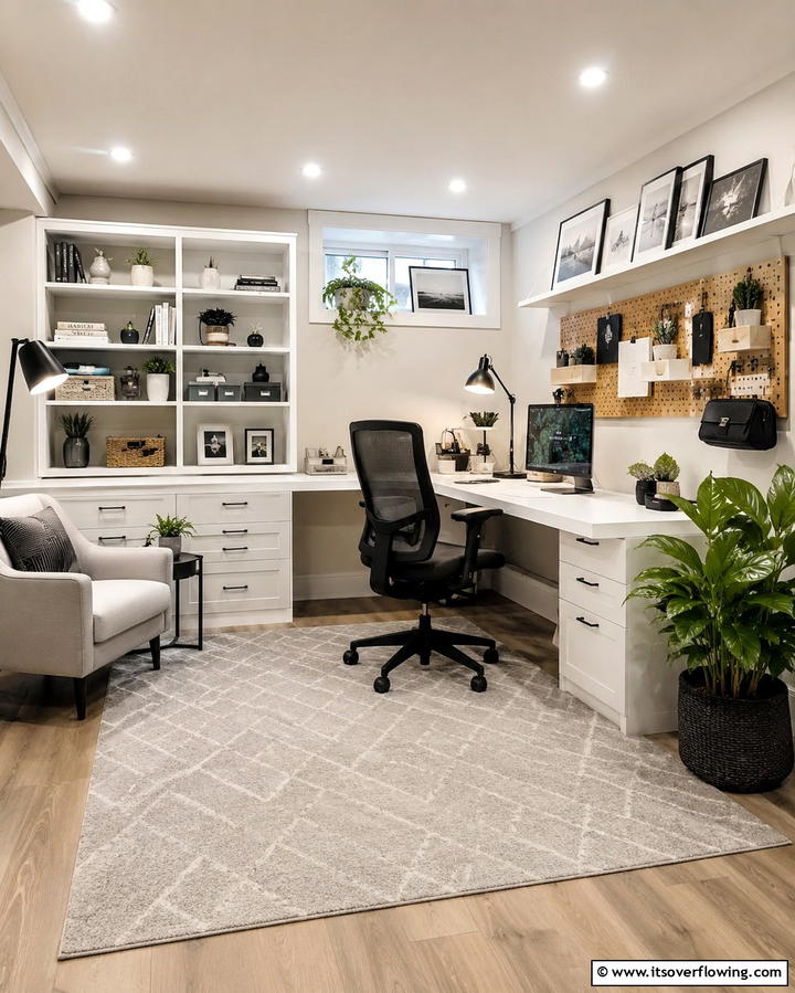 Home Office Haven - 25 Basement Decorating Ideas to Transform Your Space