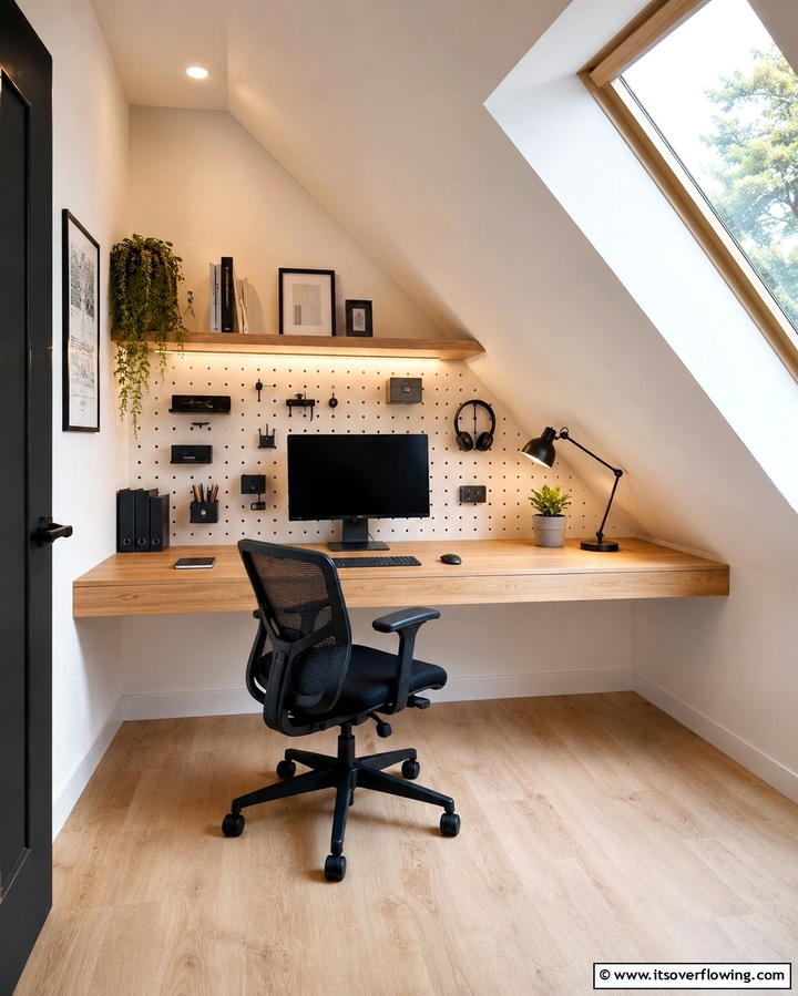 Home Office Hideaway - 25 Low Ceiling Small Attic Room Ideas for Cozy Living