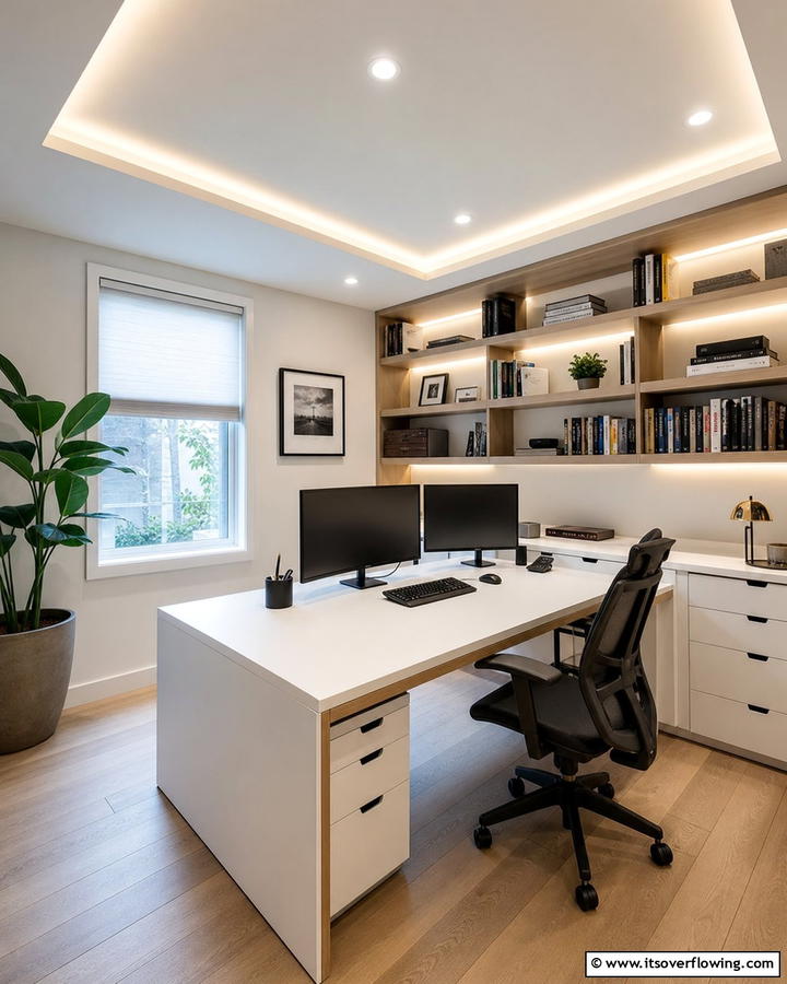 Home Office Productivity Boost - 20 Recessed Lighting Ideas for Modern Home Illumination