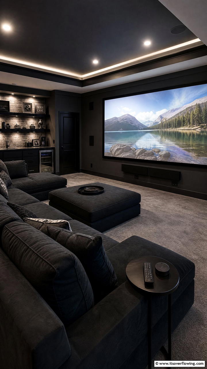 Home Theater Escape - 25 Man Cave Bedroom Ideas for the Ultimate Retreat