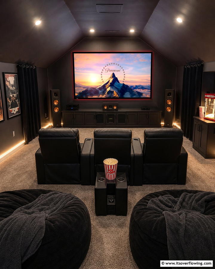 Home Theater Escape - 25 Creative Attic Room Ideas for Cozy Spaces
