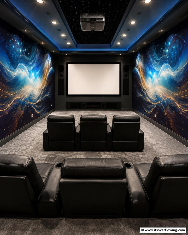 Home Theater Immersive Mural - 30 Interactive Mural Ideas- Transform Your Walls Creatively