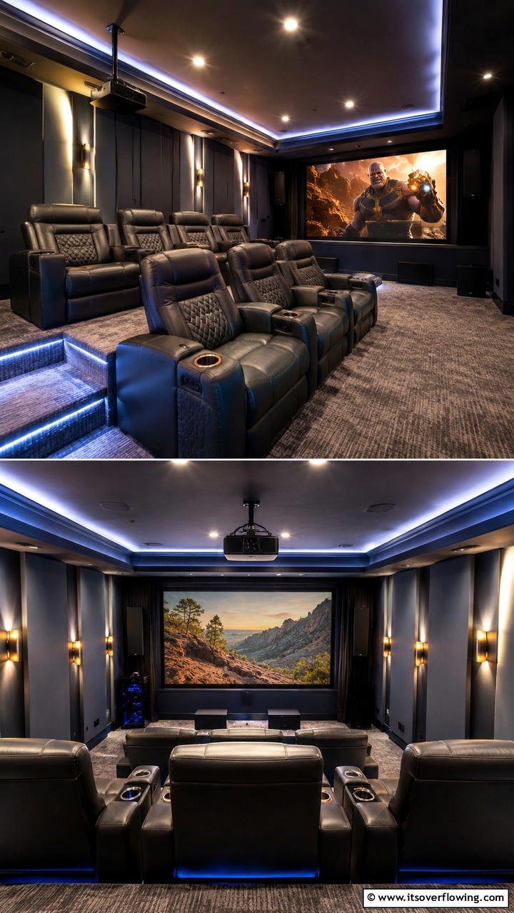 Home Theater Seating Arrangement - 30 Basement Furniture Ideas for Functional Living Spaces