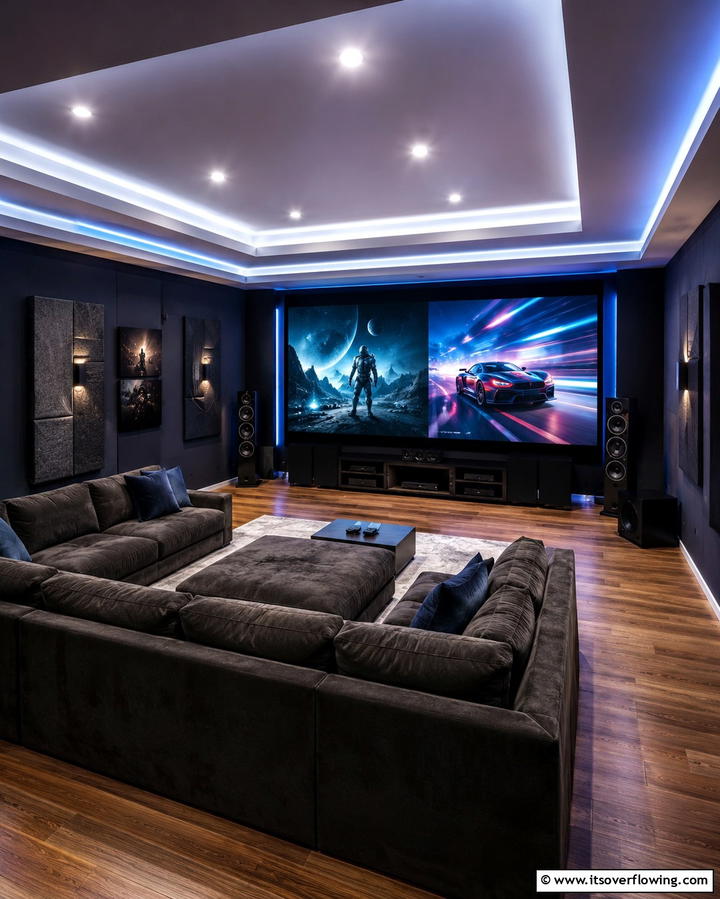 Home Theater and Gaming Combo - 25 Luxury Game Room Ideas for the Ultimate Entertainment Space