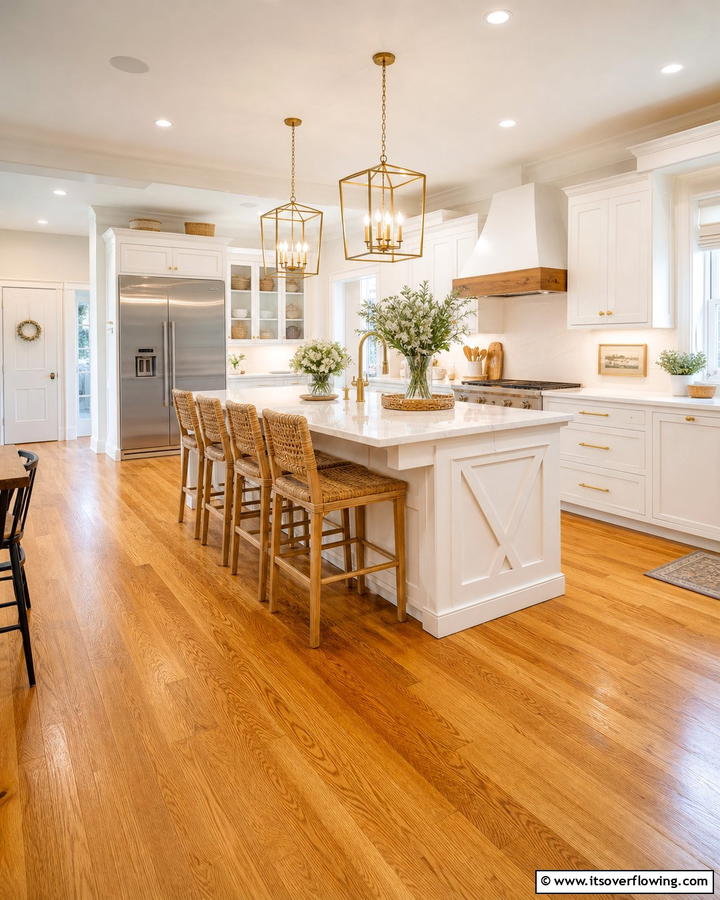 Honey Toned Wood Floors for Warmth - 20 Kitchens With Wood Floors for a Warm and Inviting Feel