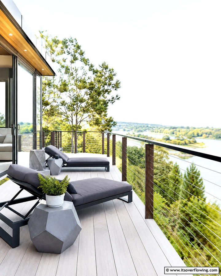 Horizontal Cable Railings for Modern Appeal - 25 Balcony Railing Design Ideas for Safety and Style
