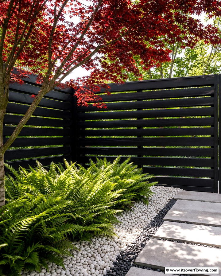 Horizontal Fence with Decorative ScreensOne - 25 Unique Horizontal Fence Ideas for Modern Landscaping