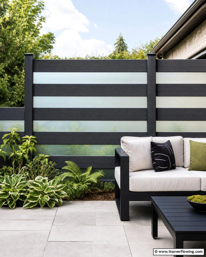 Horizontal Fence with Lighting - 25 Unique Horizontal Fence Ideas for Modern Landscaping