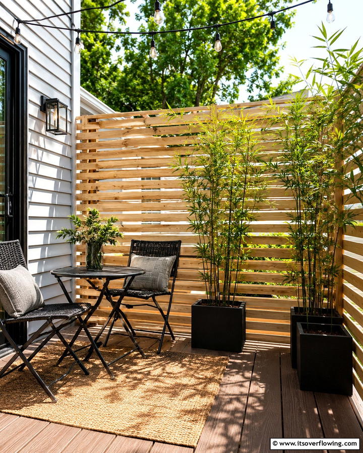 Horizontal Lattice for Privacy - 25 Horizontal Deck Railing Ideas for Modern Homes