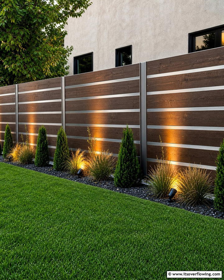 Horizontal Louvered Fence - 25 Unique Horizontal Fence Ideas for Modern Landscaping