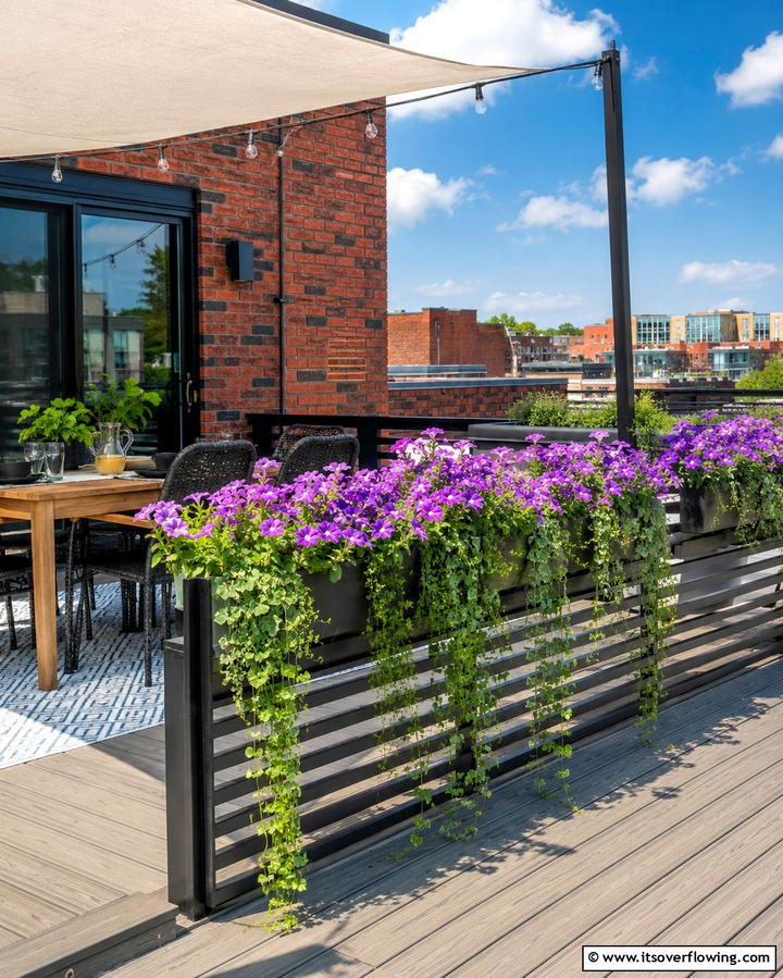 Horizontal Railing with Built In Planters - 25 Horizontal Deck Railing Ideas for Modern Homes