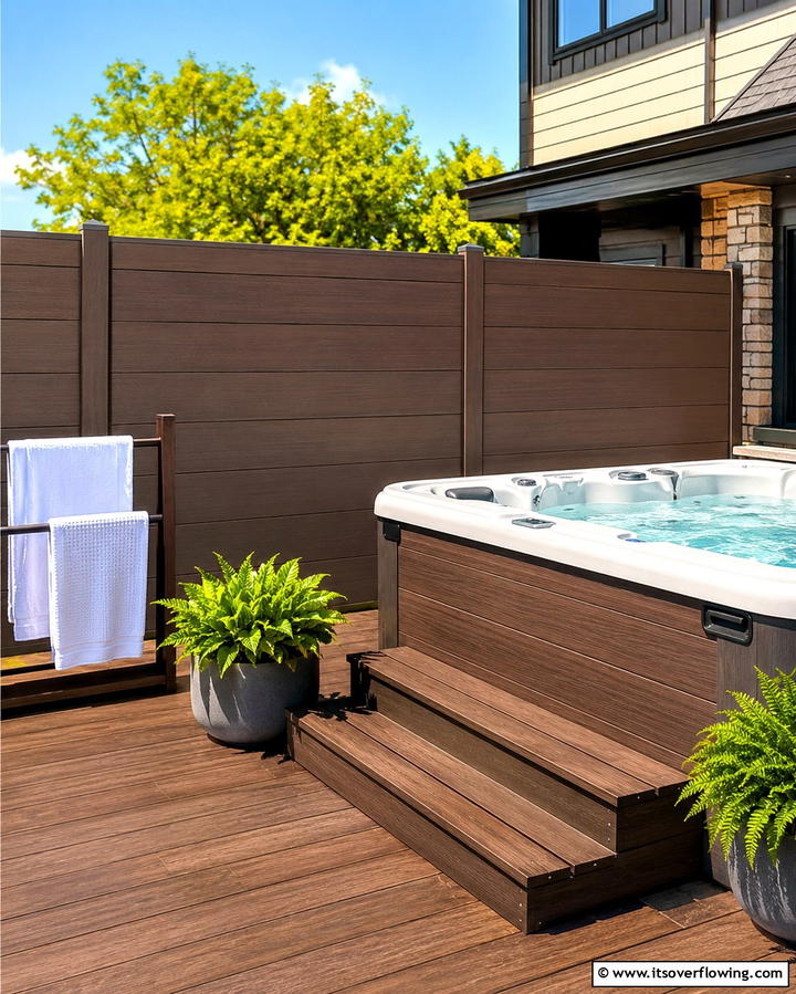 Horizontal Railing with Privacy Screens - 25 Horizontal Deck Railing Ideas for Modern Homes