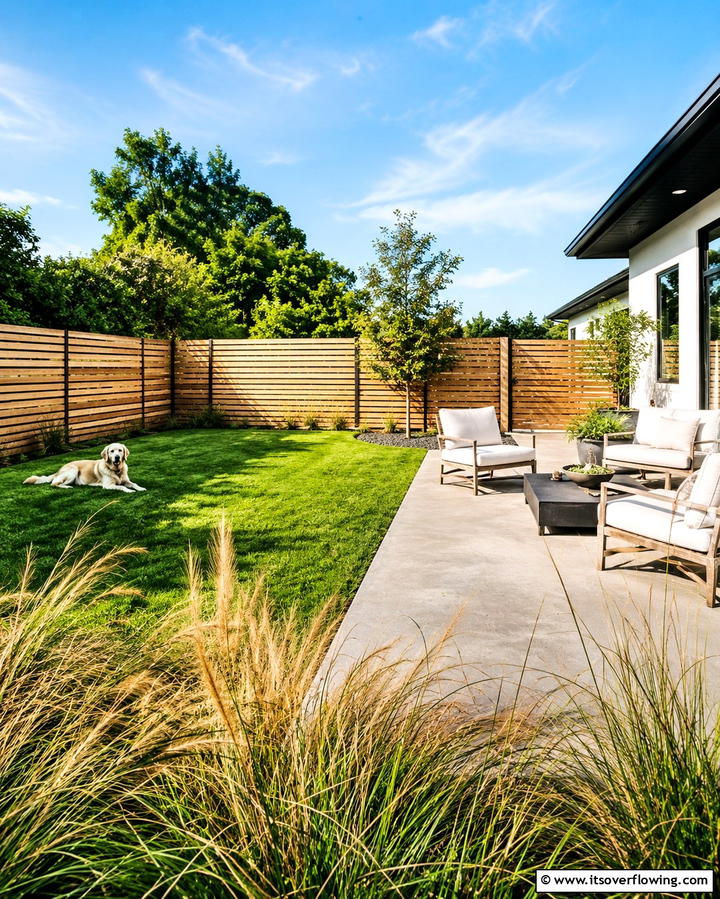 Horizontal Slat Fence - 25 Dog Fence Ideas for a Safe and Stylish Yard