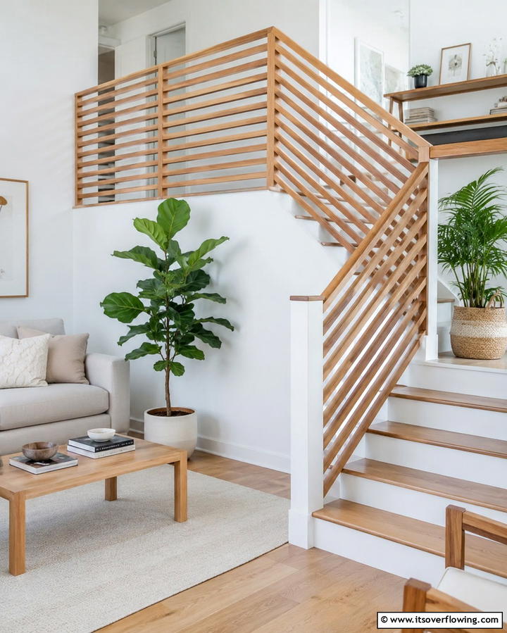 Horizontal Slat Railings - 25 Stair Railing Ideas for Modern and Traditional Homes