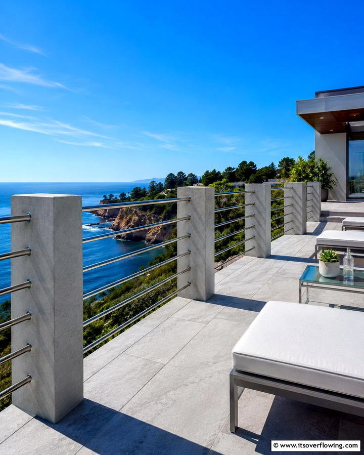 Horizontal Steel Rods for Strength and Style - 25 Horizontal Deck Railing Ideas for Modern Homes