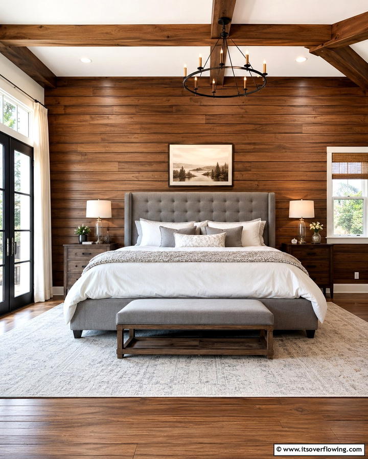 Horizontal Wood Panels - 25 No Headboard Ideas for a Modern and Minimalist Bedroom