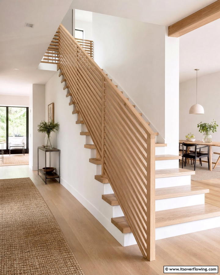 Horizontal Wood Slat Railing - 30 Wood Stair Railing Ideas for Warm Architectural Detail