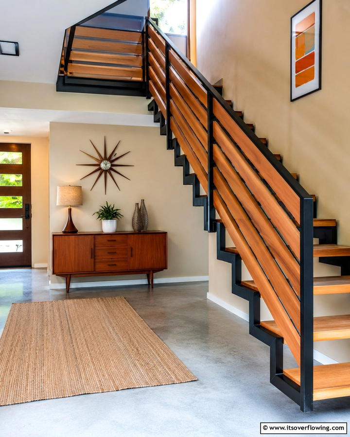 Horizontal Wood Slat Railings for a Unique Twist - 25 Stair Railing Ideas for Modern and Traditional Homes