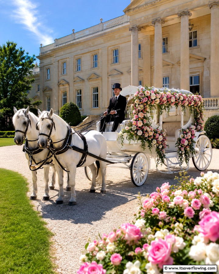 Horse Drawn Carriage Arrival - 30 Timeless Classic Wedding Inspiration Ideas for Elegant Celebrations