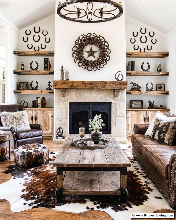 Horseshoe Decor - 20 Creative Cowboy Room Decor Ideas for a Rustic Look