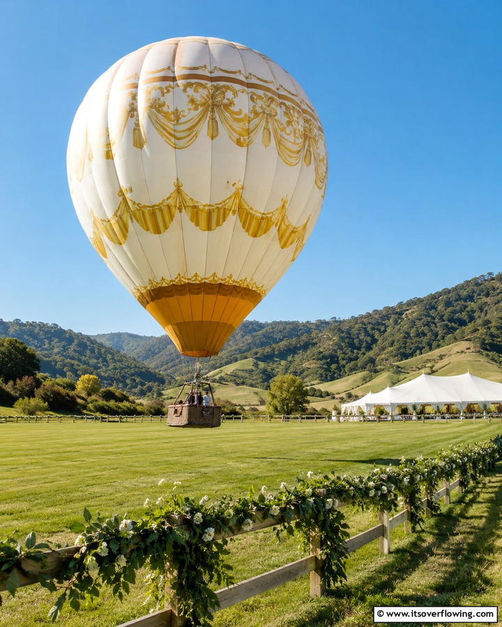 Hot Air Balloon Descent - 25 Wedding Entrance Ideas for a Grand Arrival