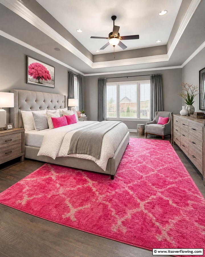 Hot Pink Area Rug - 20 Hot Pink Bedroom Ideas for Vibrant Spaces