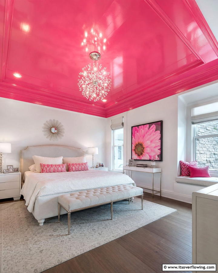 Hot Pink Ceiling - 20 Hot Pink Bedroom Ideas for Vibrant Spaces