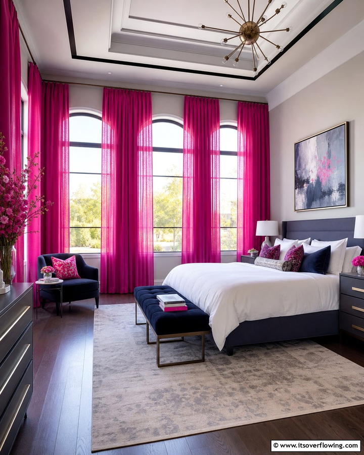 Hot Pink Curtains - 20 Hot Pink Bedroom Ideas for Vibrant Spaces