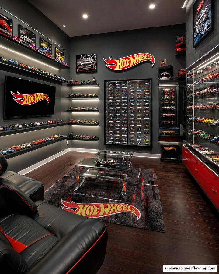 Hot Wheels Model Display Area - 30 Hot Wheels Birthday Party Ideas- Race-Themed Decor & Activities