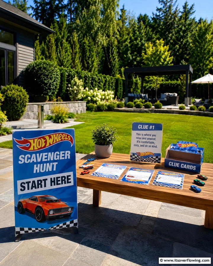 Hot Wheels Scavenger Hunt - 30 Hot Wheels Birthday Party Ideas- Race-Themed Decor & Activities