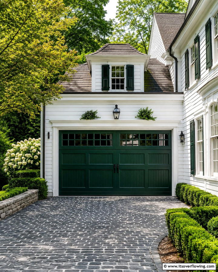 Hunter Green Garage Door for Classic Elegance - 25 Green Garage Door Ideas for a Stylish Exterior
