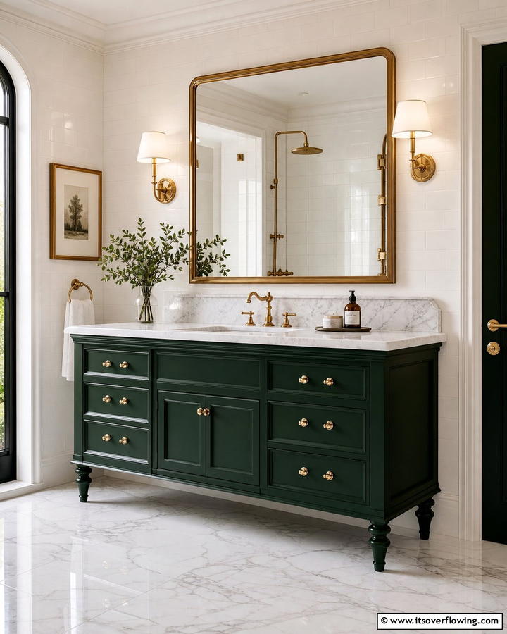 Hunter Green Vanity for Timeless Appeal - 20 Bathroom With Green Vanity Ideas for a Fresh Look