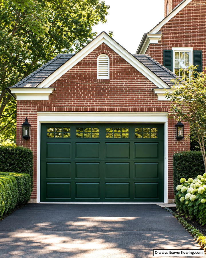 Hunter Green for Classic Appeal - 25 Green Garage Door Ideas for a Stylish Exterior