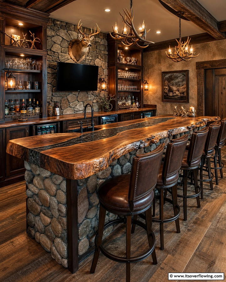 Hunting Room Bar Setup - 25 Hunting Room Ideas for the Ultimate Sportsman’s Retreat