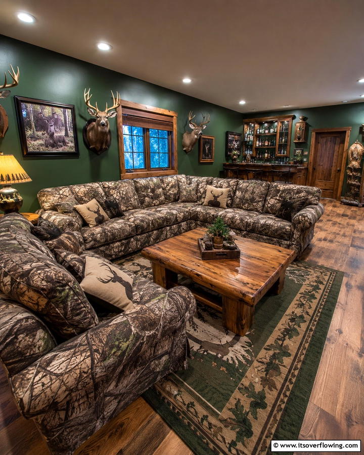 Hunting Themed Throw Pillows for Comfort - 25 Unique Hunting Man Cave Ideas for Your Space