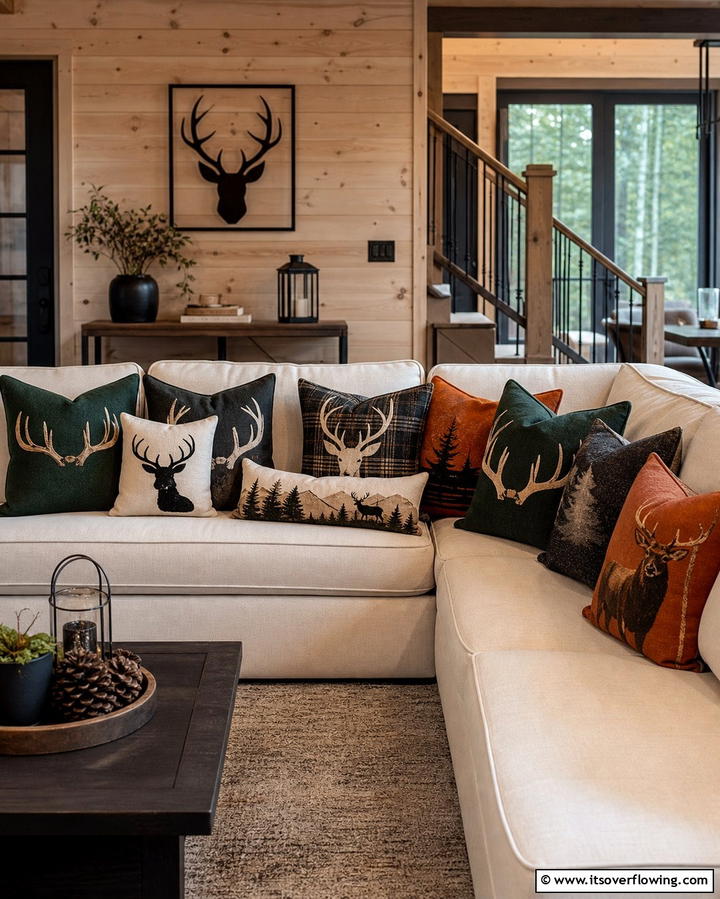 Hunting Themed Throw Pillows - 25 Hunting Room Ideas for the Ultimate Sportsman’s Retreat