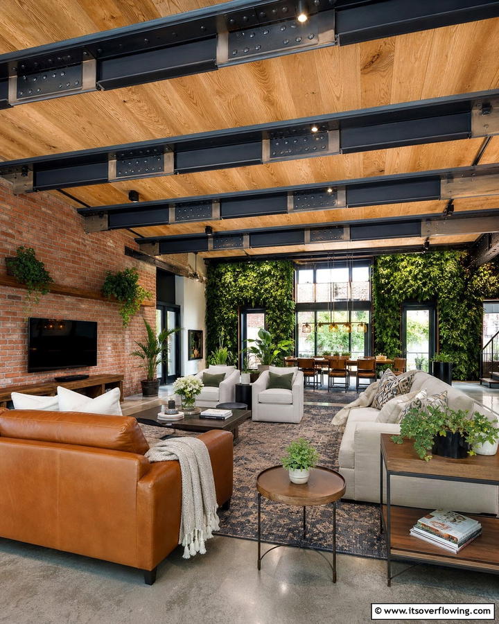 Hybrid Material Fusion - 21 Decorative Ceiling Beam Ideas for Rustic Charm