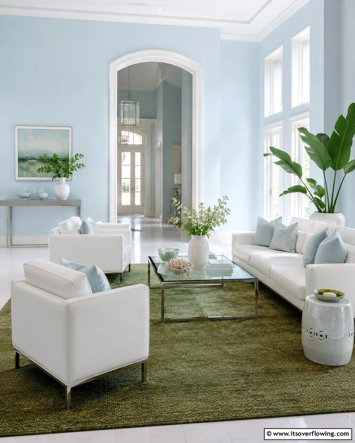 Ice Blue and Moss Green Subtlety - 30 Refreshing Blue and Green Color Combos for Home Decor