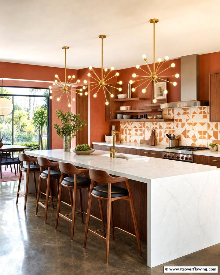 Iconic Pendant Lighting - 25 Mid-century Modern Kitchen Ideas for a Retro and Functional Space
