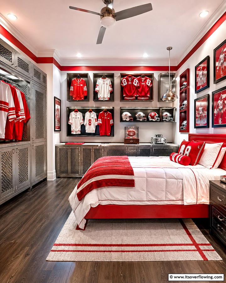 Iconic Sports Memorabilia - 30 90s Bedroom Decor Ideas for Retro Rewind Style