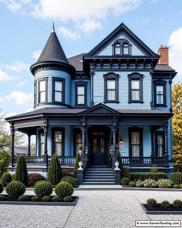 Icy Arctic Blue Sophistication - 20 Stunning Blue Victorian House Colors for Your Home