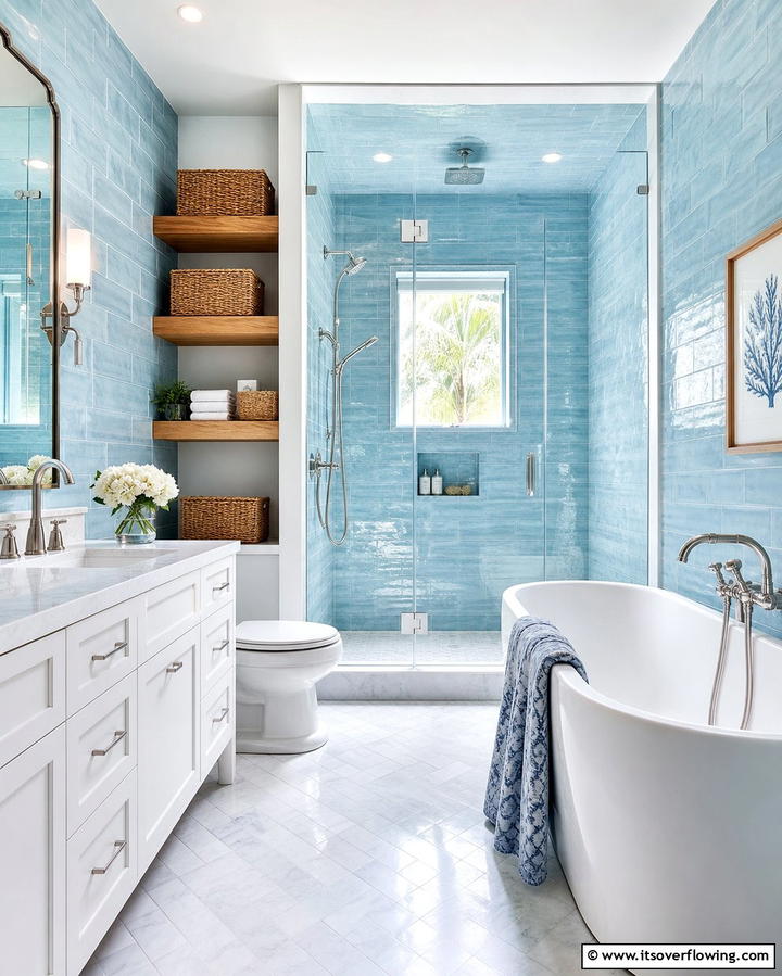Icy Blue Bathroom - 25 Monochromatic Color Schemes for Rooms
